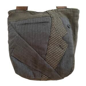 Remade Unique Brown‎ Suit Bag/Tote by Kelly Rozelle